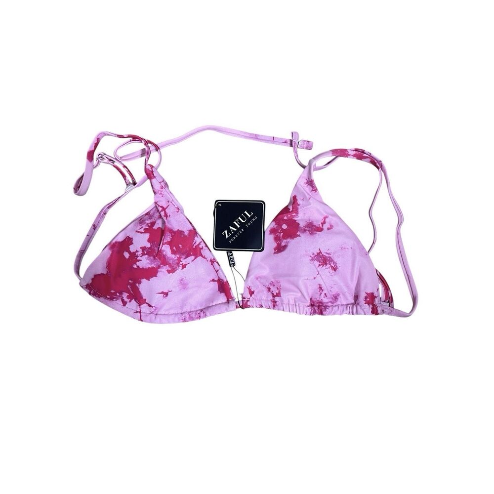 NWT Zaful Pink Tie Dye Triangle Bikini Top Size US 6 / Small